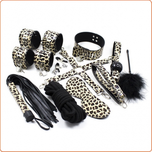 MOG Leopard print shiny leather ten-piece set  MOG-BSI060