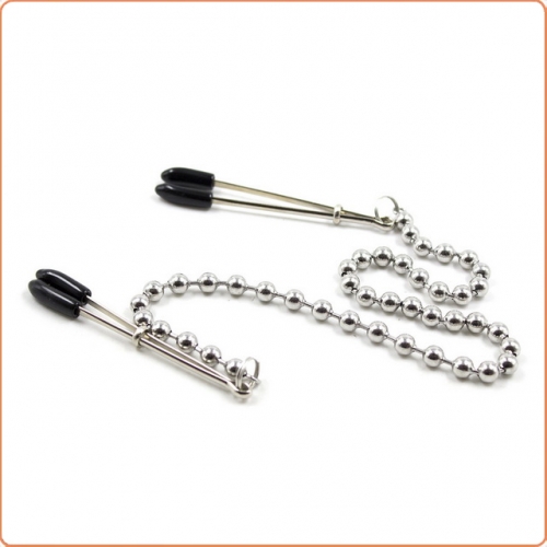 MOG Breast clip with silver bead chain MOG-BSJ036