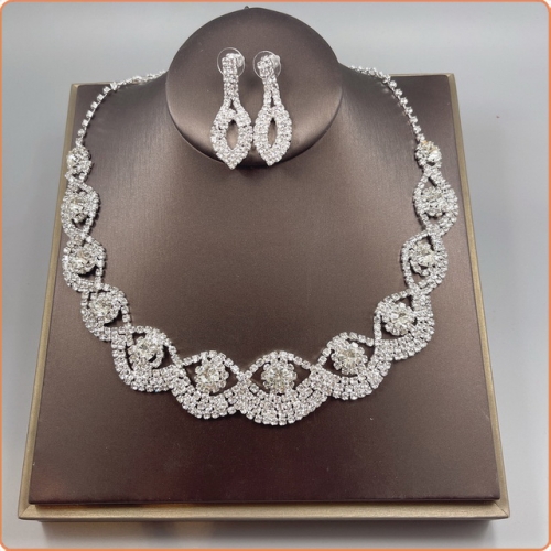MOG Rhinestone necklace earrings set MOG-BSO034