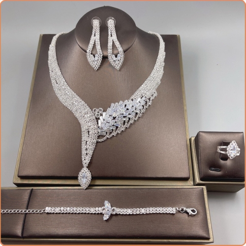 MOG Necklace earrings bracelet ring rhinestone set MOG-BSO033