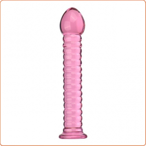 MOG Pink shaped simulation glass dildo MOG-DSG0025