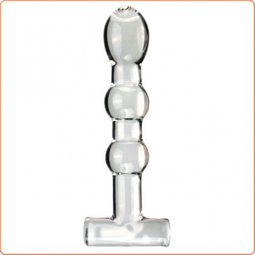 MOG Clear glass anal plug pulling bead with handle MOG-ABF048