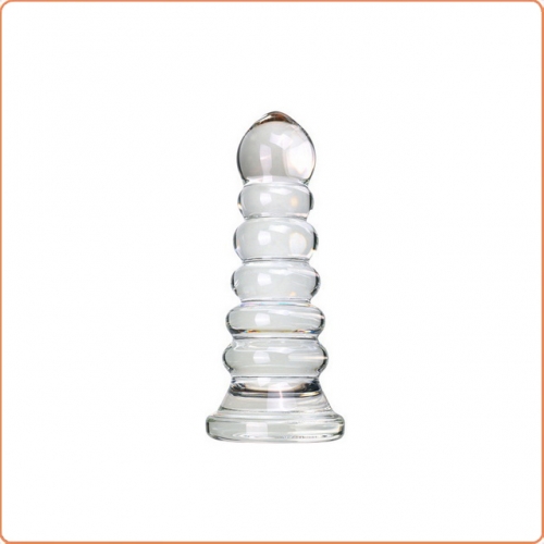 MOG Pagoda-shaped clear glass anal plug MOG-ABF086