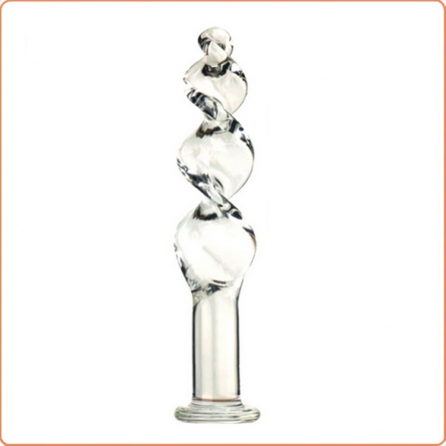 MOG Spiral shaped clear glass dildo MOG-ABF0106