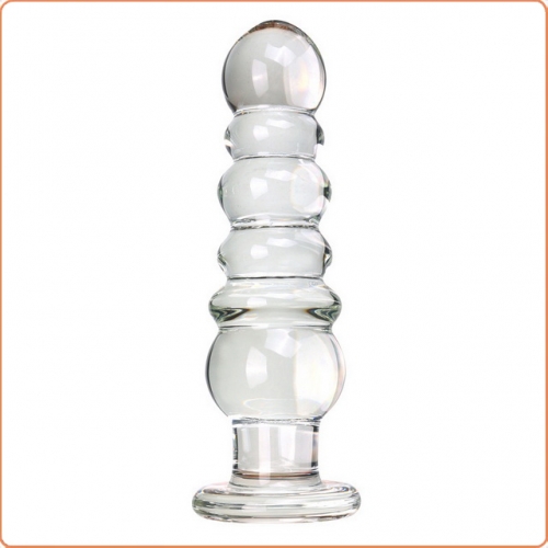 MOG Pagoda-shaped clear glass anal plug MOG-ABF087