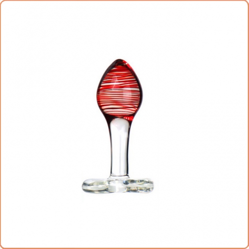 MOG Striped glass anal plug bullhorn shape MOG-ABF094