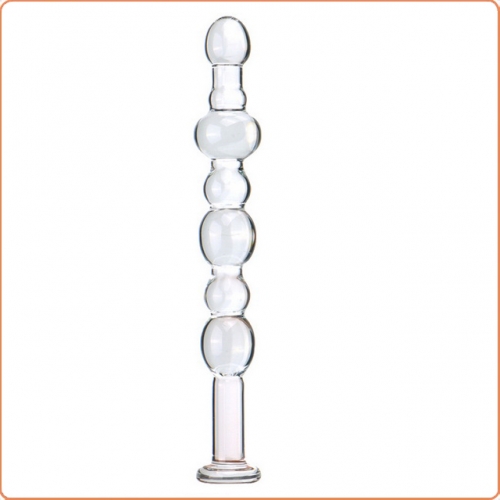 MOG Anal plugs with clear glass backyard beads MOG-ABF0110