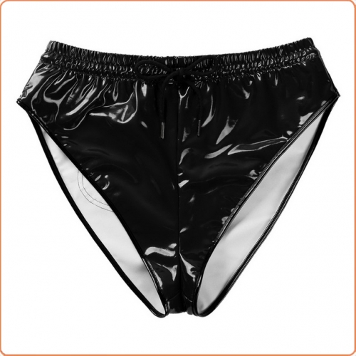 MOG Patent leather sexy lace-up triangle erotic shorts MOG-LGH088