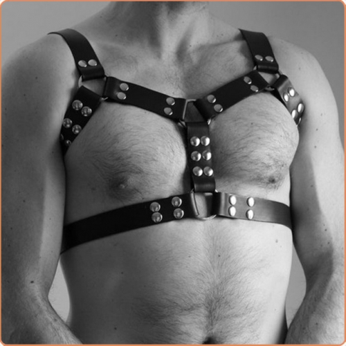 MOG Studded chest strap punk leather straps MOG-LGM125
