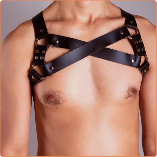 MOG Men's punk leather shoulder strap body belt MOG-LGM045