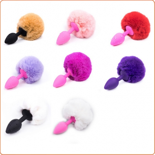 MOG Female tail anal plug rabbit hair MOG-ABH025