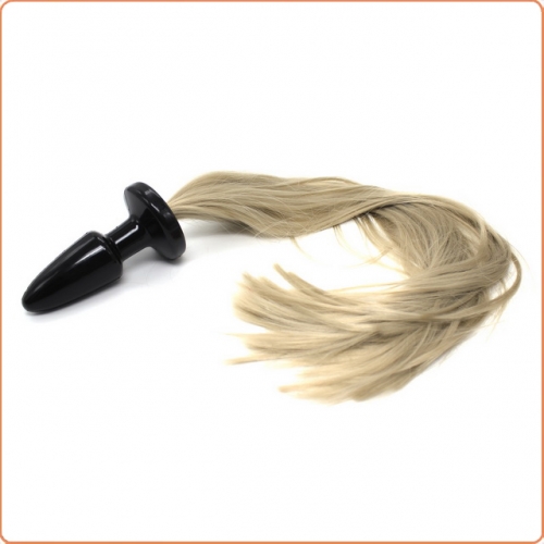 MOG Golden tail black anal plug for women MOG-ABH024