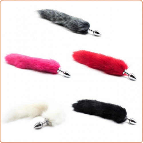 MOG Backyard artificial hair tail metal fox feather flirt toy MOG-ABH015