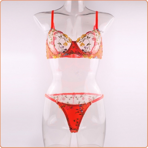 MOG Small floral colorwork with steel ring underwear set MOG-GLA030