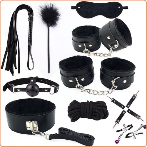 MOG Erotic couples bondage plush set hand and foot cuffs breast clamps props MOG-BSI149