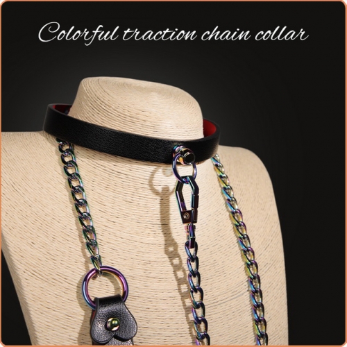 MOG Colorful traction chain leather collar MOG-BSC120