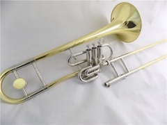 Bb Piston trombone with Case and double Mouthpiece Yellow brass musical instruments trombones Lacquer