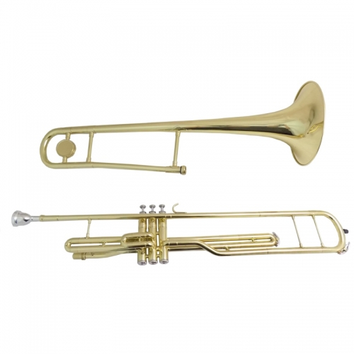 Bb Piston Trombone with case mouthpiece Musical Instruments Yellow Brass Trombones three pistons