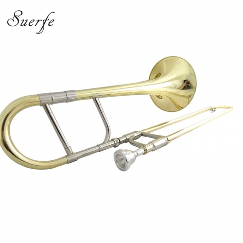Eb Alto Trombone with case and mouthpiece Yellow brass Trombones Musical Instruments Lacquer silver Nickel plated trombon