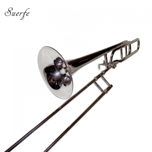 Bb/F Tenor Trombones Silver Plated Finish Brass Body with Case Professional trombone Musical Instruments