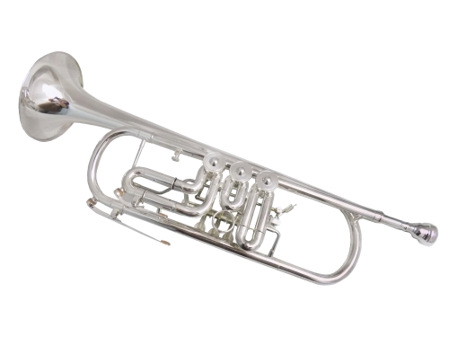 Bb Rotary Trumpet Silver plated with case mouthpiece yellow brass trumpets musical instruments