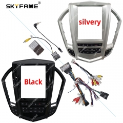 SKYFAME Car Frame Fascia Adapter Canbus Box Decoder For Cadillac SRX Tesla Style Android Radio Dash Fitting Panel Kit