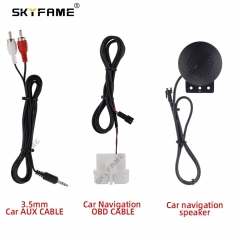 SKYFAME Car Navigation OBD Line/3.5mm Aux To RCA Line/Speaker Android Radio OBD Cable