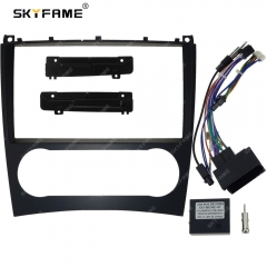 SKYFAME Car Frame Fascia Adapter Canbus Box Decoder For Benz C Class W203 GLK W209 2005-2009 Android Dash Fitting Panel Kit