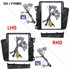 SKYFAME Car Frame Fascia Adapter Canbus Box Decoder Tesla Style Android Radio Dash Fitting Panel Kit For Honda Civic