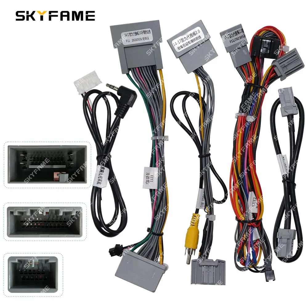 SKYFAME Car 16pin Wiring Harness Adapter Canbus Box Decoder Android Radio Power Cable For Honda Accord 8
