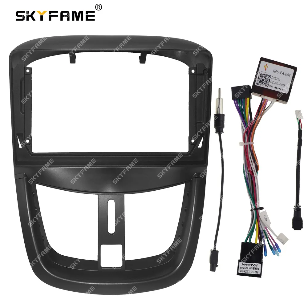 SKYFAME Car Frame Fascia Adapter Canbus Box Decoder For Peugeot 207 207CC Android Radio Dash Fitting Panel Kit