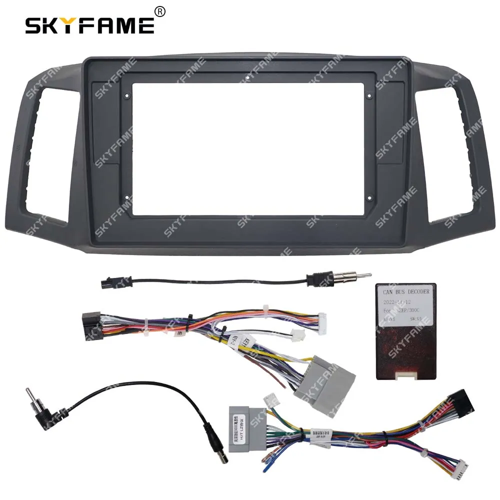 SKYFAME Car Frame Fascia Adapter Canbus Box Android Radio Dash Fitting Panel Kit For Jeep Grand Cherokee