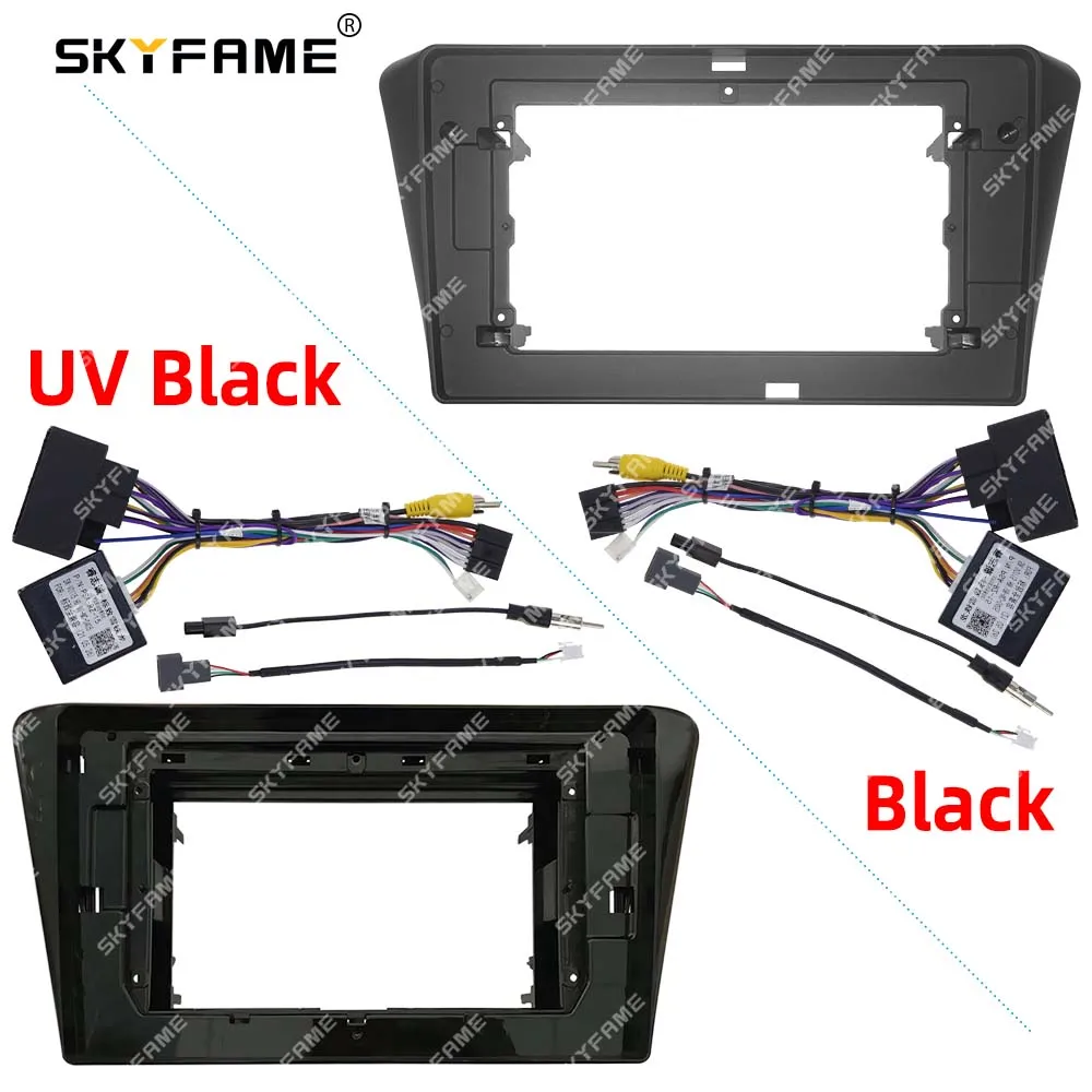 SKYFAME Car Frame Fascia Adapter Canbus Box Decoder Android Radio Dash Fitting Panel Kit For Peugeot 408