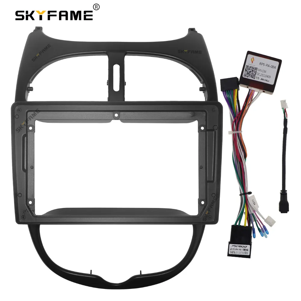 SKYFAME Car Frame Fascia Adapter Canbus Box Decoder For Peugeot 206 206CC 206SW 2000-2006 Android Radio Dash Fitting Panel Kit