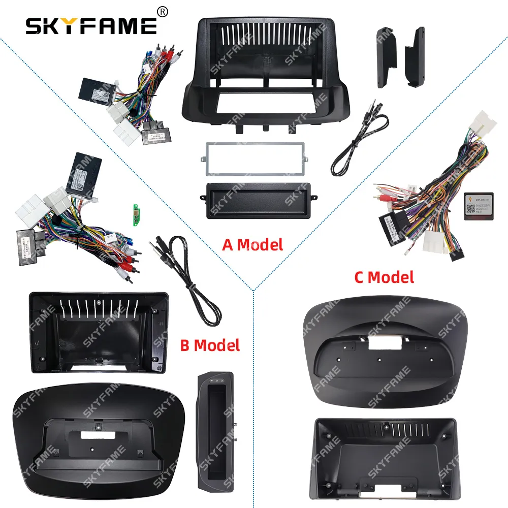 SKYFAME Car Frame Fascia Adapter Canbus Box Decoder For Renault Megane 3 Fluence Android Radio Dash Fitting Panel Kit