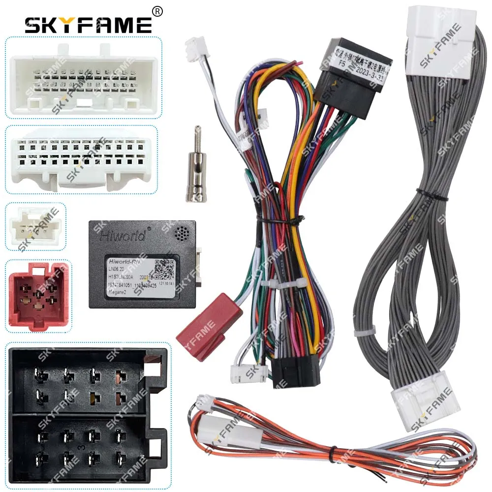 SKYFAME Car 16pin Wiring Harness Adapter Canbus Box Decoder For Renault Megane 2