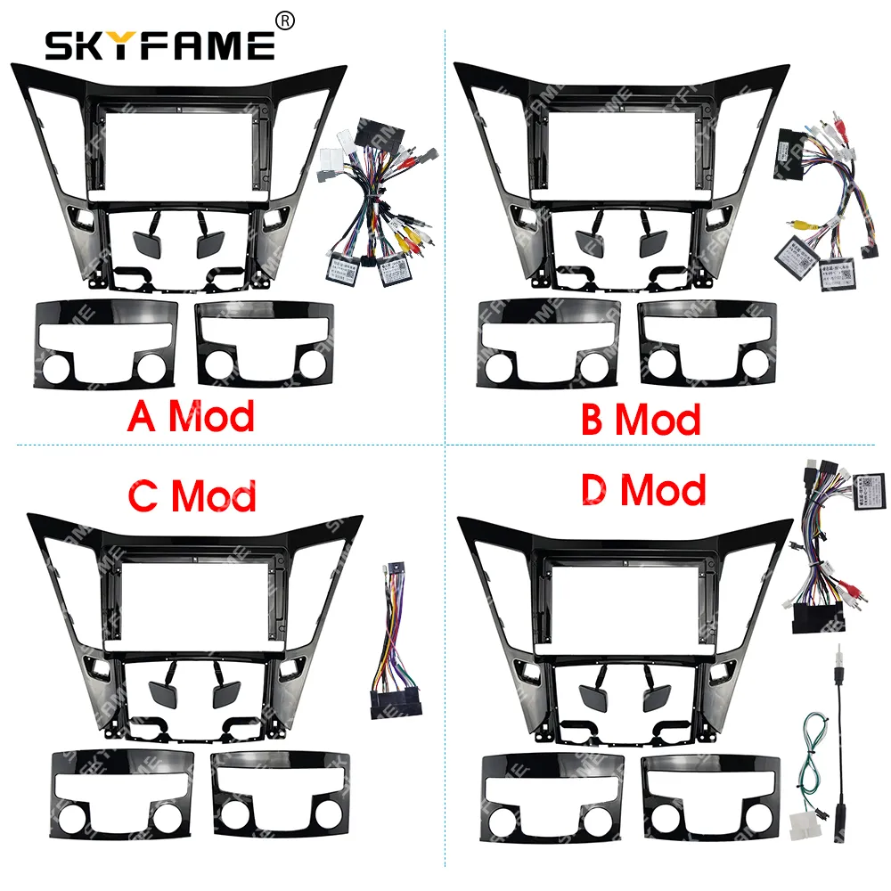 SKYFAME Car Frame Fasica Adapter Canbus Box Decoder Android Radio Dash Fitting Panel Kit For Hyundai Sonata 8