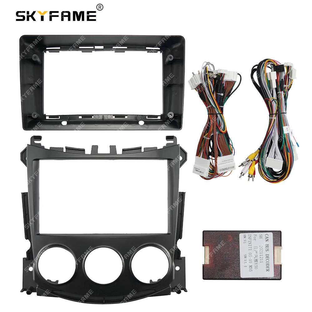 SKYFAME Car Frame Fascia Adapter Canbus Box Decoder Android Audio Dash Fitting Panel Kit For Nissan 370Z