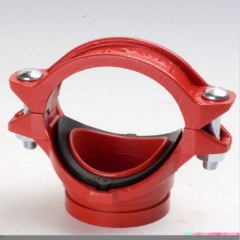Fire fighting ductile iron grooved mechanical tee side