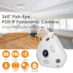 2MP Fish Eye POE IP Camera with Microphone Audio 360Degree Wide Angle,1.7mm Lens,65ft, Motion Detection Indoor Panorama Surveillance Security Camera(Hikvision Compatible)
