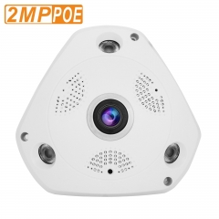 2MP Fish Eye POE IP Camera with Microphone Audio 360Degree Wide Angle,1.7mm Lens,65ft, Motion Detection Indoor Panorama Surveillance Security Camera(Hikvision Compatible)