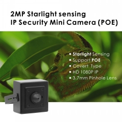 1080P POE IP Security Mini Spy Camera, 3.7mm Wide Angle Pinhole Lens, Indoor Mini Housing Hidden Camera,ONVIF (Plug&Play with Hikvision PoE NVR)
