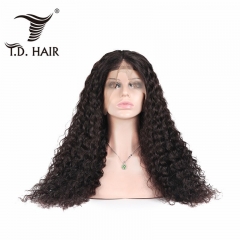 TD Hair Brazilian Water Wave 13x4 Transparent Swiss Lace Frontal Wigs 180% Density With Baby Hair Natural Human Hair Remy Wig For Black Women