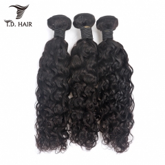 TD Hair 3PCS/Pack Remy Peruvian Water Wave Bundles Weaving Cuticle Aligned Hair 1B# Natural Color Black For Black Women