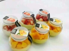 3 oz plastic dessert cup with lid and spoons,yogurt cups