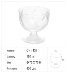 6oz Clear round plastic partyware with spoons,disposable plastic cup,party items