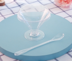 4OZ Plastic partyware with lid and spoons,cocktail disposable cup,wine cup