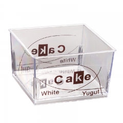 custom logo square PS 145ml disposable Plastic Dessert Cups with lids Ice Cream Cups with spoons