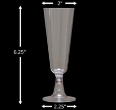 CH10 Champagne Flutes Premium 5.5 oz Clear Hard Plastic Disposable Wine Glasses, Perfect for Champagne , Sodas, Cocktail , Parfaits, Sundaes