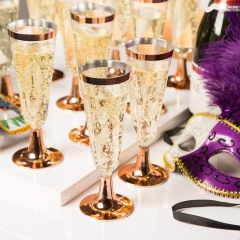 CH10 Champagne Flutes Premium 5.5 oz Clear Hard Plastic Disposable Wine Glasses, Perfect for Champagne , Sodas, Cocktail , Parfaits, Sundaes